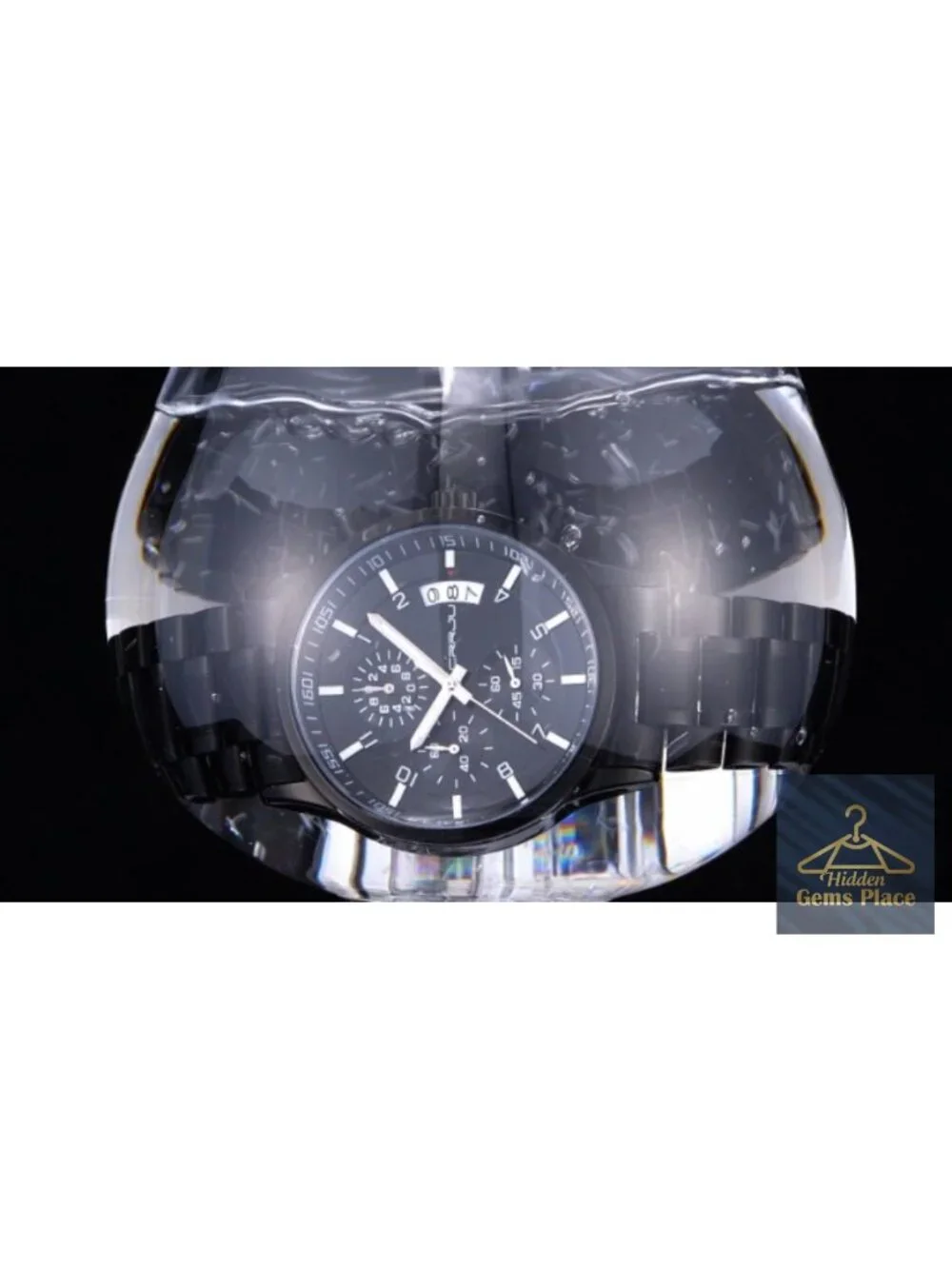 Men's Stainless Steel Chronograph Watch, Waterproof Analog Quartz, Date Display